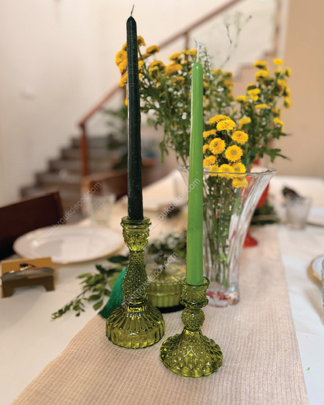 Garden Light Candle Holders with tapered candles