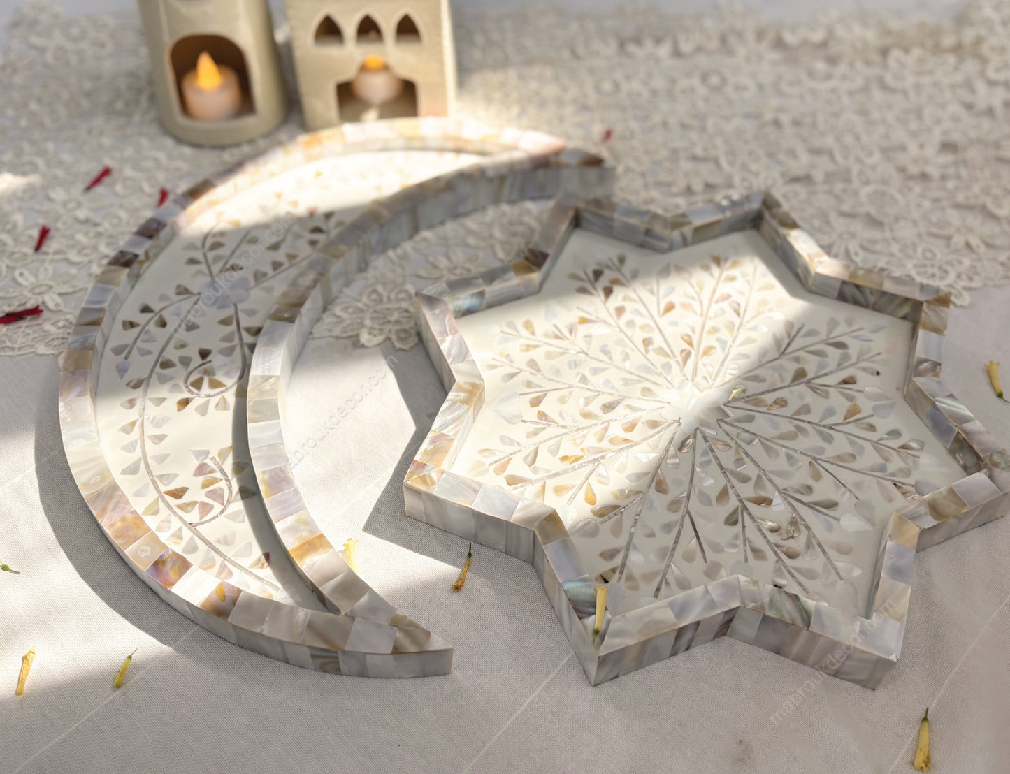 Mother of Pearl Moon and Star Shaped Tray