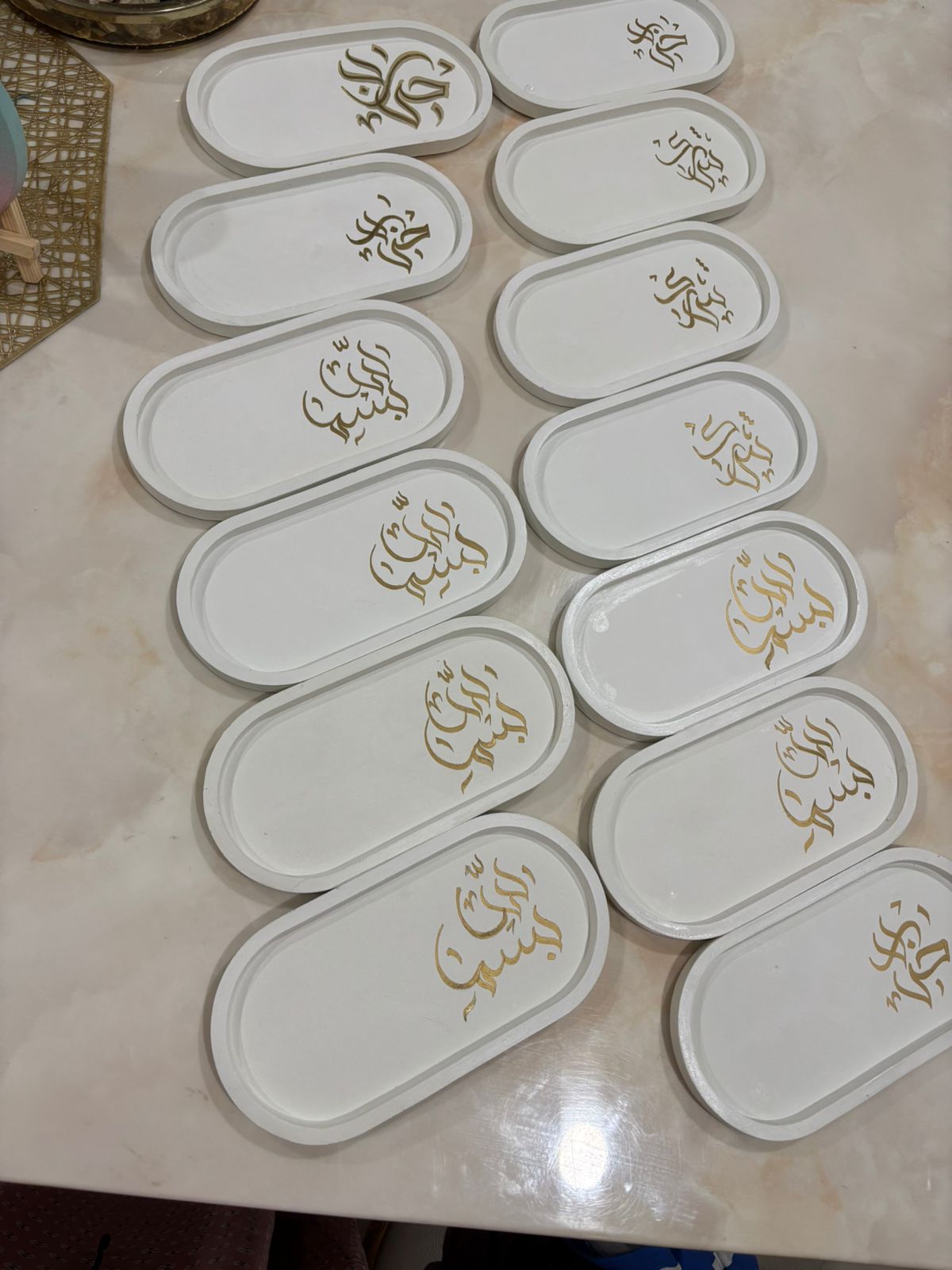 Sukoon Concrete Crescent Candle + Tray